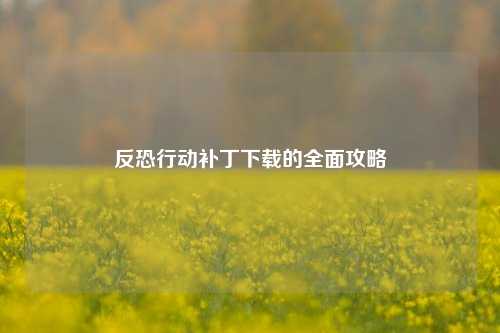 反恐行动补丁下载的全面攻略