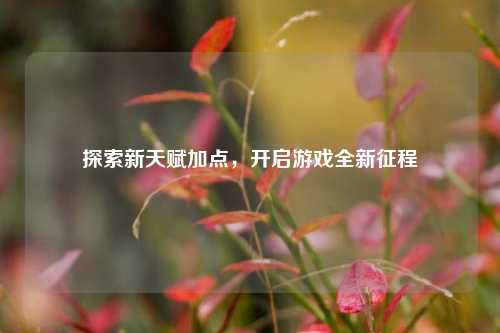 探索新天赋加点,开启游戏全新征程