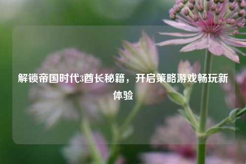 解锁帝国时代3酋长秘籍,开启策略游戏畅玩新体验