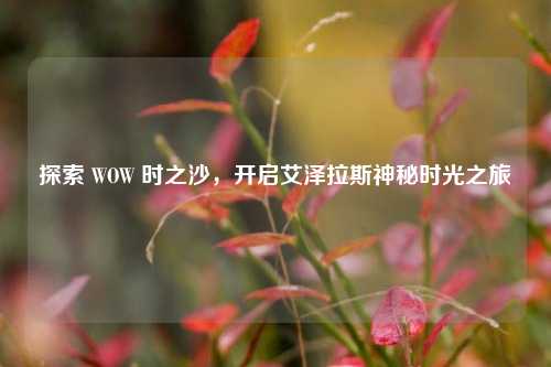 探索 WOW 时之沙,开启艾泽拉斯神秘时光之旅